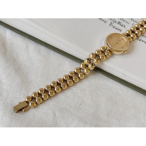 Gold Beaded Women's Watch