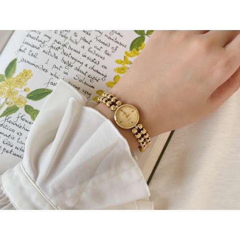 Gold Beaded Women's Watch