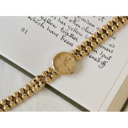 Gold Beaded Women's Watch