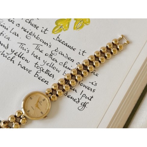 Gold Beaded Women's Watch