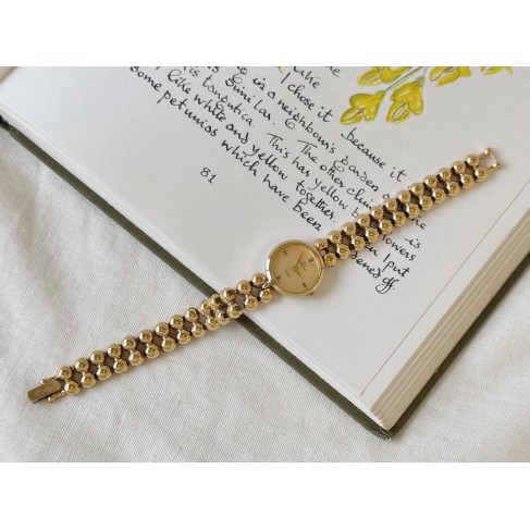Gold Beaded Women's Watch