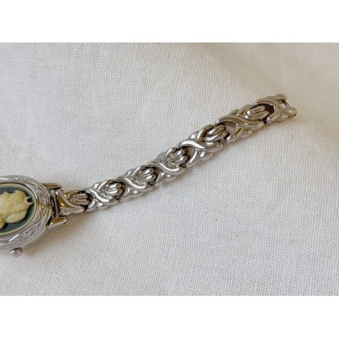 Silver Ladies Imitation Embossed Watch
