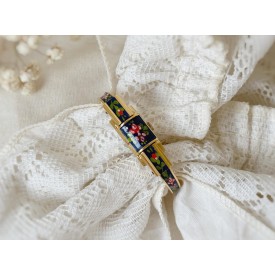 Vintage Gilded Enamel Floral Women's Watch